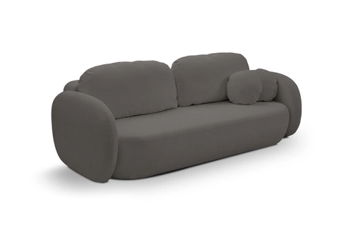 Rozkládací pohovka Salby antracitová 3místná s funkcí spaní a úložným prostorem do obýváku