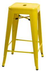 Židle barová Paris 75cm. žlutá insp. Tolix výprodej