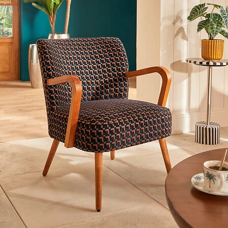 Křeslo kubečkové Chiara do obýváku černý vintage chenille Atmosphera