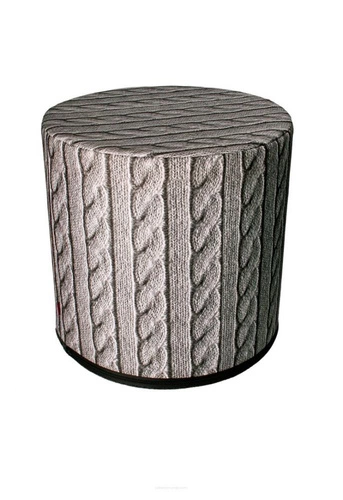 Kulatý taburet Jersey Intesi moderní čalouněný do obýváku nebo ložnice šedý 40 cm