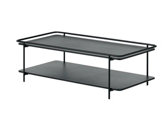Konferenční stolek Yuba do obývacího pokoje moderní kovový černý 110x55 cm