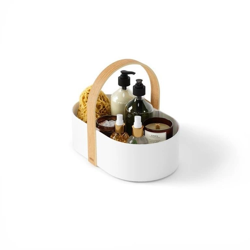 Košík Bellwood bílá/přírodní