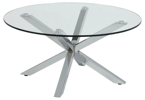 Kulatý konferenční stolek Heaven skleněný chromovaný moderní do obýváku Actona 82 cm