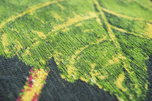 Moderní bavlněný koberec Interfloral 140x200 s květinovým vzorem růžový do obýváku a ložnice