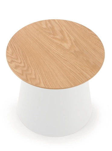 Kulatý konferenční stolek Alter Intesi bílý moderní skandinávský do obýváku 49 cm