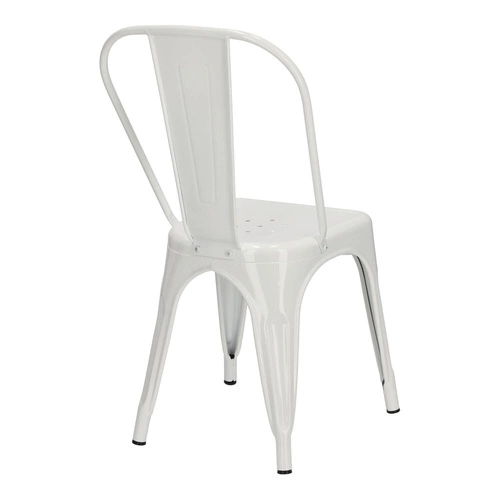 Kovová židle Paris bílá inspirovaná Tolixem do jídelny a kuchyně moderní D2.DESIGN