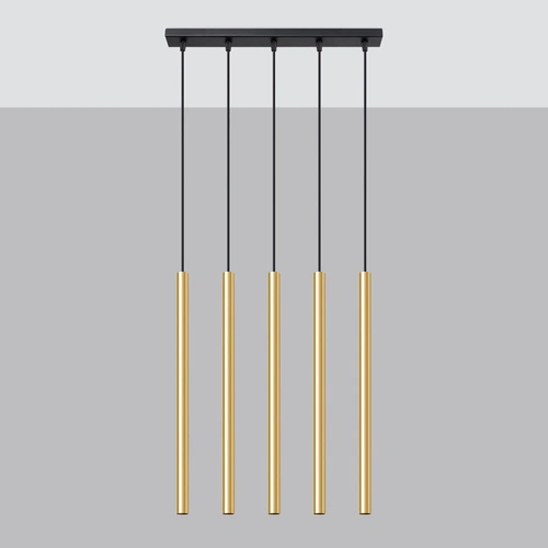 Stropní svítidlo Pastelo 5L moderní zlaté nastavitelné do obýváku a jídelny SOLLUX