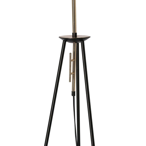 Moderní stojací lampa Taflo do obývacího pokoje černo-zlatá se stínidlem