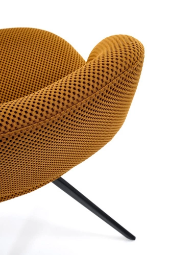 Kancelářská otočná židle Maeba Intesi hořčicová moderní čalouněná s černými nohami