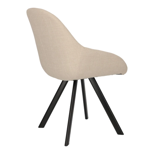 Sada 2 béžových židlí Nels s černými nohami