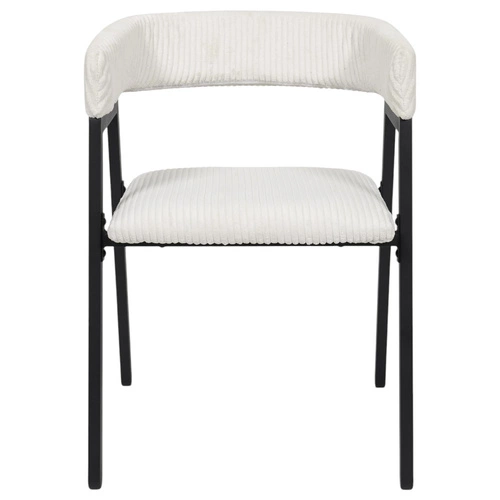 Čalouněná židle Scott Intesi bílý manšestr s područkami do jídelny a obýváku loft