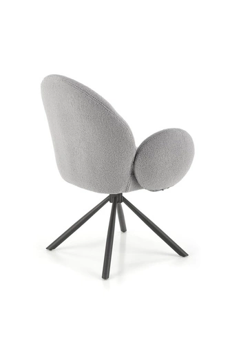 Otočená čalouněná židle Paulett Intesi s područkami šedá do obýváku a jídelny