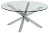 Kulatý konferenční stolek Heaven skleněný chromovaný moderní do obýváku Actona 82 cm