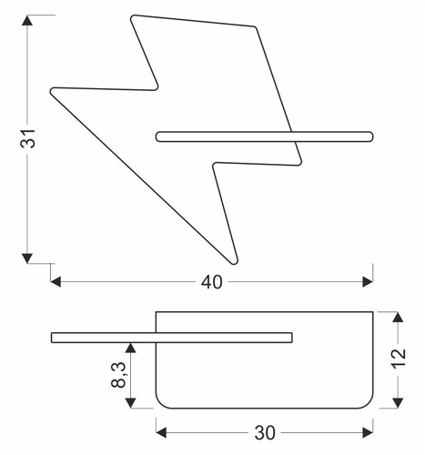 Dětské nástěnné svítidlo Lightning LED 4W klasické zlaté s kabelem dřevěné