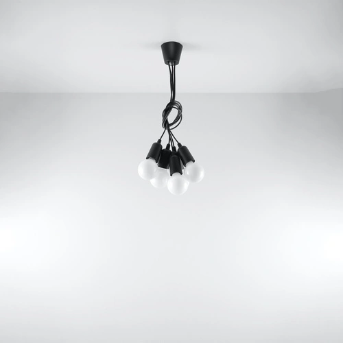 Závěsné svítidlo Diego 5 černé moderní nastavitelné do obýváku kuchyně nebo nad ostrůvek