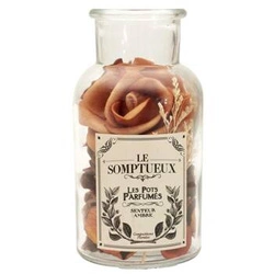 Skleněná nádoba 12 cm s pot pourri oranžová