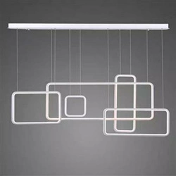 Moderní bílý LED stropní lustr Ledové Čtverce No.5 Altavola Design do obýváku 150 cm