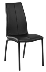 Čalouněná jídelní židle z ekokůže Asama Actona černá, moderní na kovových nohách