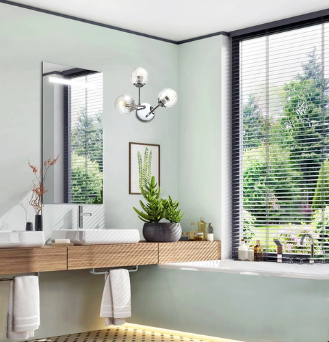 Nástěnné svítidlo Best 2 klasické chromované skleněné tříramenné do obýváku a ložnice CANDELLUX