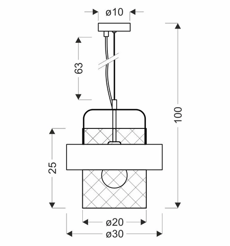 Fiba závěsná lampa černá 1x40W E27 měděný černý difuzor