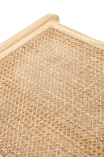 Ratanové křeslo Datura Intesi do obýváku moderní boho s přírodním jasanovým dřevem