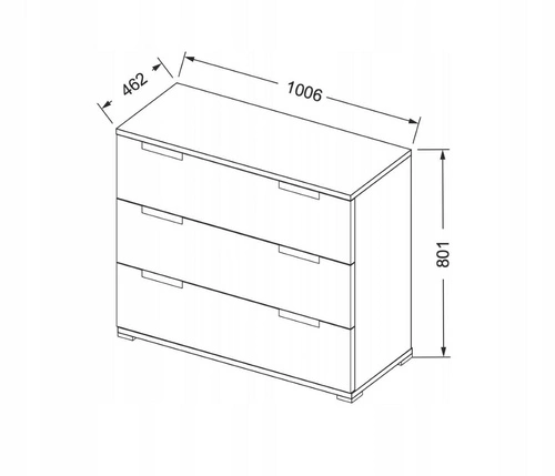 Komoda Tissa 100 cm bílý lesk se zásuvkami moderní do obýváku Intesi