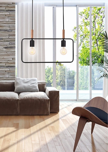 Závěsná lampa Frame 2x60W E27 černá