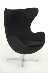 Křeslo Egg černý kašmír D2.DESIGN otočné houpací do obýváku a kanceláře moderní glamour