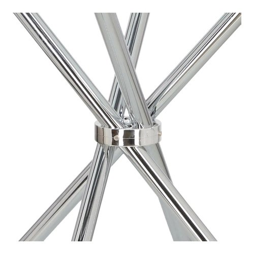 Kulatý skleněný stůl Ufo 90 cm transparentní moderní do jídelny a obýváku chrom Intesi