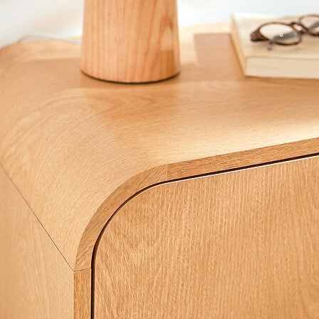 Moderní komoda Lee s policemi 100 cm skandinávská bříza do obýváku Atmosphera