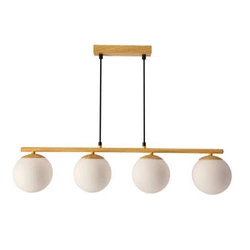 Závěsné svítidlo Carrine skandinávské skleněné čtyřbodové do obýváku a jídelny