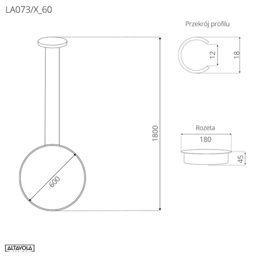 Závěsné LED svítidlo Ledové Kruhy 60 cm bílé stmívatelné do obývacího pokoje Altavola Design