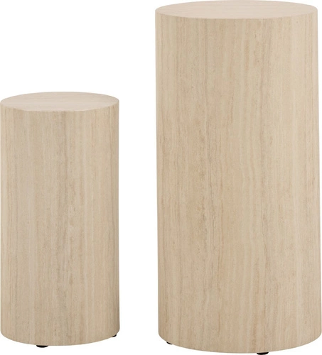 Sada 2 travertinových vysokých stolů Dice