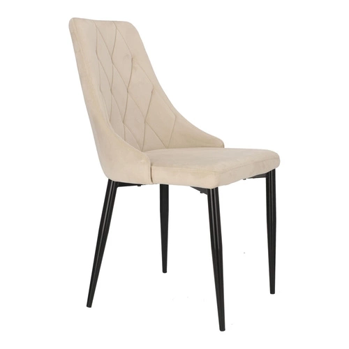 Čalouněná židle Loretta velvet béžová do jídelny a obýváku moderní na černých nohách Intesi