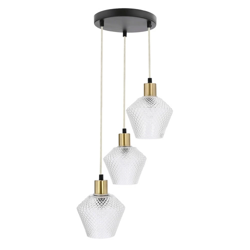 Závěsné svítidlo Sk.eniko plate black 3x40W E14 clear lampshade