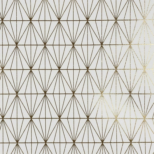 Voděodolný ubrus Geometric Dore bílý zlatý obdélníkový do jídelny glamour 140x250 cm