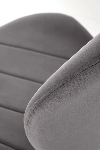 Jídelní židle Griviza Intesi čalouněná šedý samet moderní na černých nohách