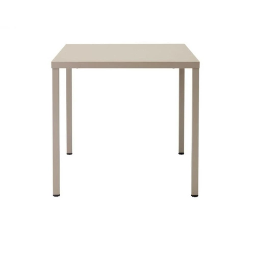 Kovový čtvercový stůl Summer 80x80 cm béžový moderní na zahradu, terasu a jídelnu SCAB Design