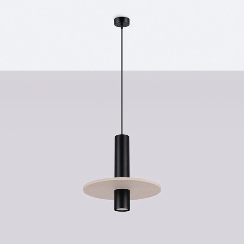 Závěsné svítidlo PELTA 1 moderní černé béžové do obýváku a jídelny 30 cm