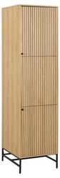 Úzká šatní skříň Albany s lamelami, přírodní dub, moderní do ložnice nebo šatny