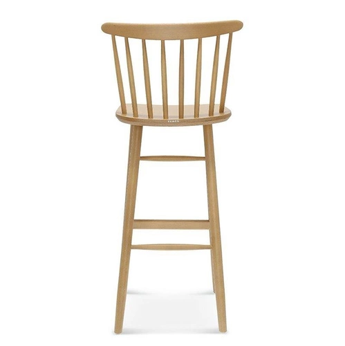 Dřevěná čalouněná barová židle Wand FAMEG s opěrkou 75 cm do retro kuchyně na míru