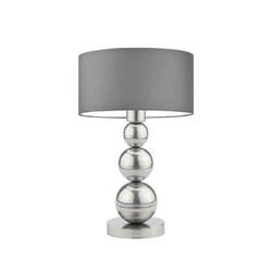 Noční lampička HONOLULU šedá moderní s látkovým stínidlem do ložnice a obývacího pokoje LYSNE 41 cm