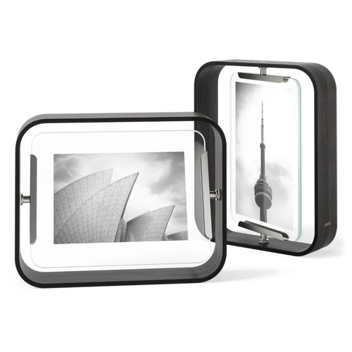 Dřevěný otočný fotorámeček 10x15 cm Bellwood černý na stůl Umbra