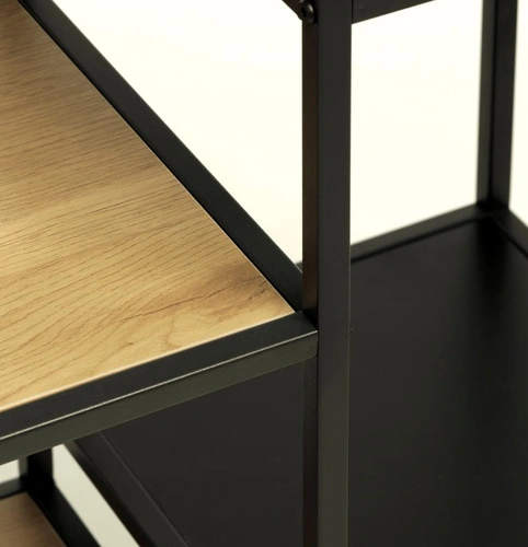 Regál Altino loftový 180 cm černý dub na knihy do obýváku