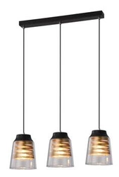 Závěsná lampa Fresno černá 3x60W E27 čiré stínítko