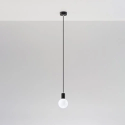 Závěsné svítidlo EDISON černé moderní jednoplamenné do obýváku a nad kuchyňský ostrůvek 106 cm