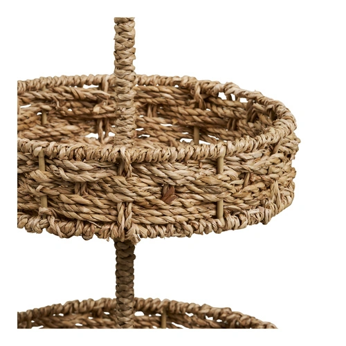 Kulatý dekorativní podnos Rifbjerg z mořské trávy v přírodní barvě na servírování