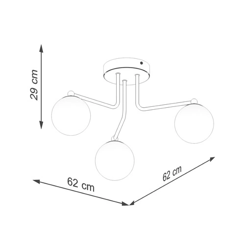 Stropní lustr ASTRAL 3 bílá koule minimalistický do obýváku a ložnice 62 cm