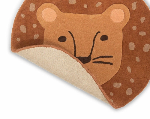Dětský koberec Decor Kids Lion kulatý moderní vlněný 80x80 cm oranžový