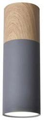 Moderní stropní svítidlo Tuba šedá s dřevem do obýváku, kuchyně, ložnice 20 cm CANDELLUX